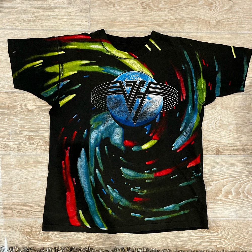 1991 vintage single stitch all over print van halen shirt size xl